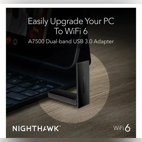NETGEAR Nighthawk WiFi 6 USB 3.0 Adapter (A7500) AX1800 Dual-Band Wirele - Picture 4 of 7